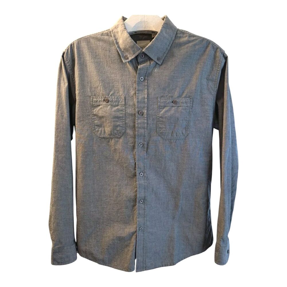 Holton Canvas and Cloth Mens Long Sleeve Size Large Button Down Gray Blokecore